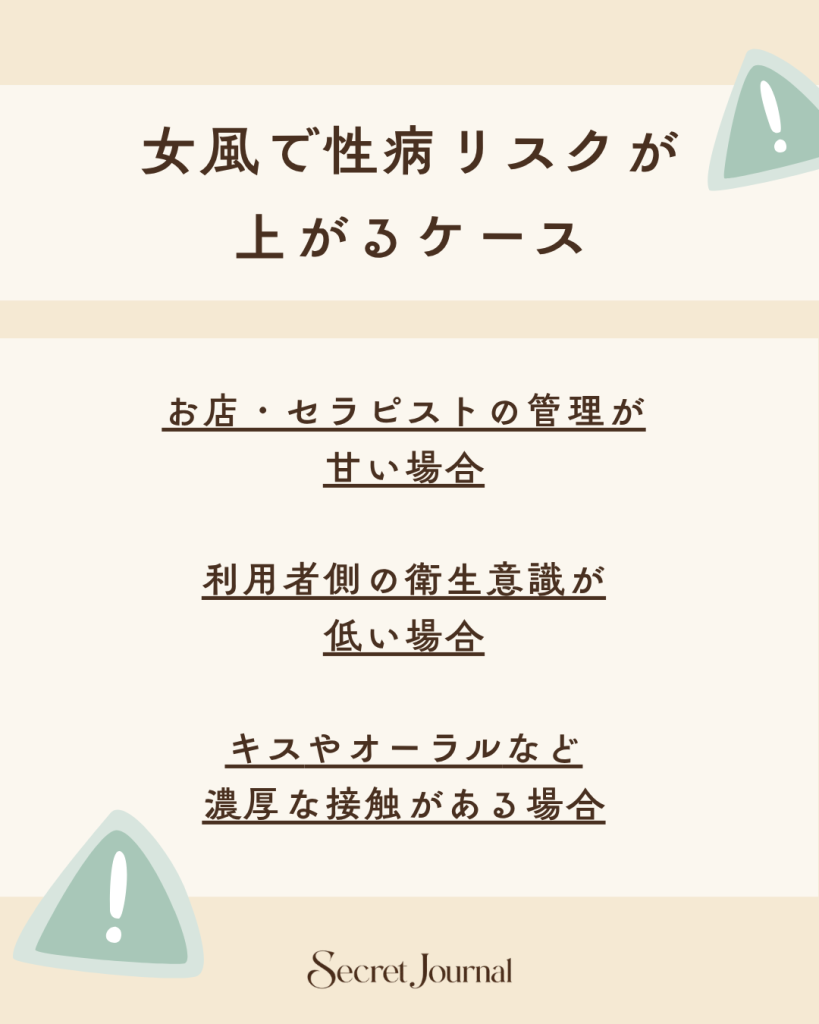 女風で性病リスクが上がるケース